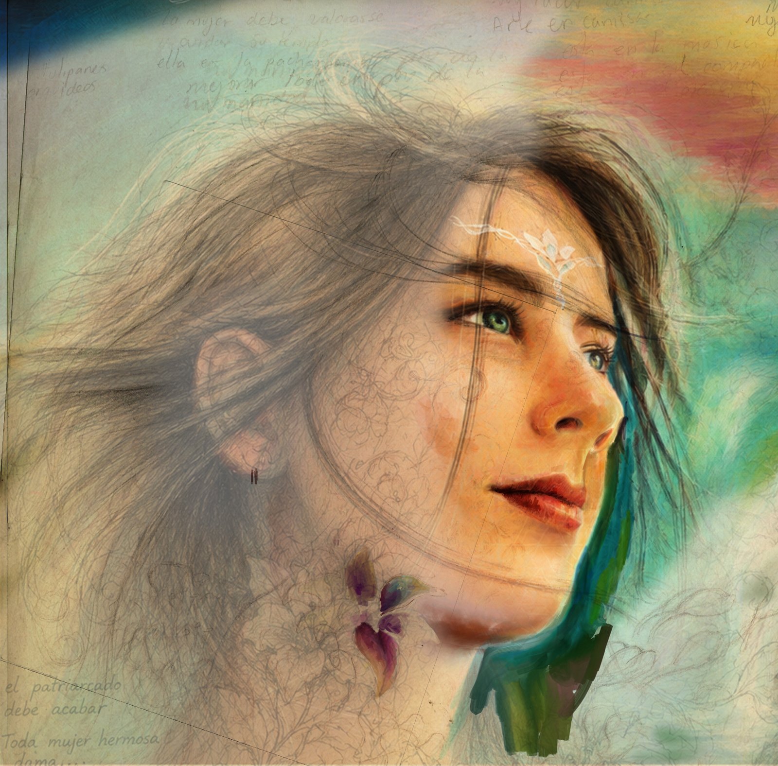 Hyperrealistic concept-art by MAURYARTE — Compositional sketch detailing shadow balance